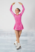 Load image into Gallery viewer, Mondor 2921 'Stella' Skating Dress, Fuchsia Stars
