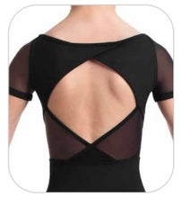 Load image into Gallery viewer, Bloch CL2342 'Claudie' Boat-Neck Mesh Wrap Embroidered Short-Sleeved Leo
